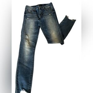 Lucky Brand Ava Skinny Distressed Denim Blue Jeans size 0/25